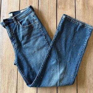 Jessica Simpson Blue Straight Leg Jeans with Gold Studs